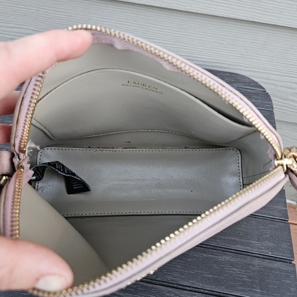 Ralph Lauren Andover Light Pink Crossbody Bag Small Mini Purse Long Strap - Picture 13 of 16